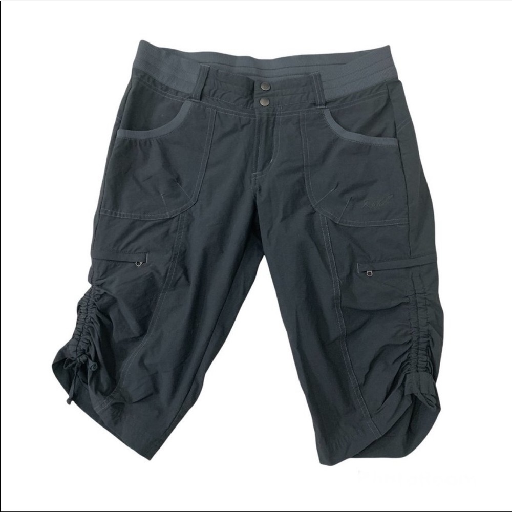 KUHL Nylon Stretch Blend Ruched Cargo climbing/hiking/hanging around short.